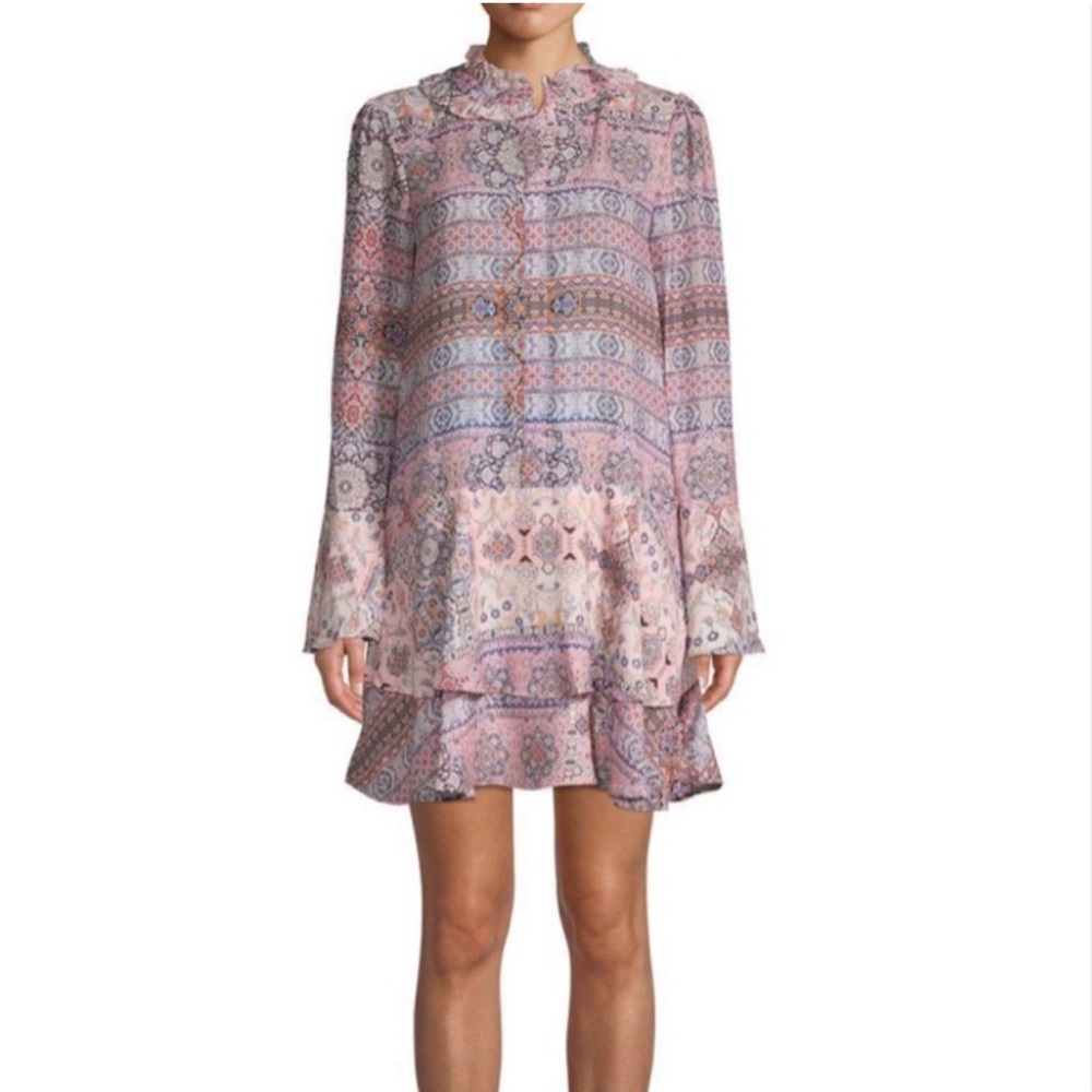 Parker Pink Paisley Flutter Dress XS